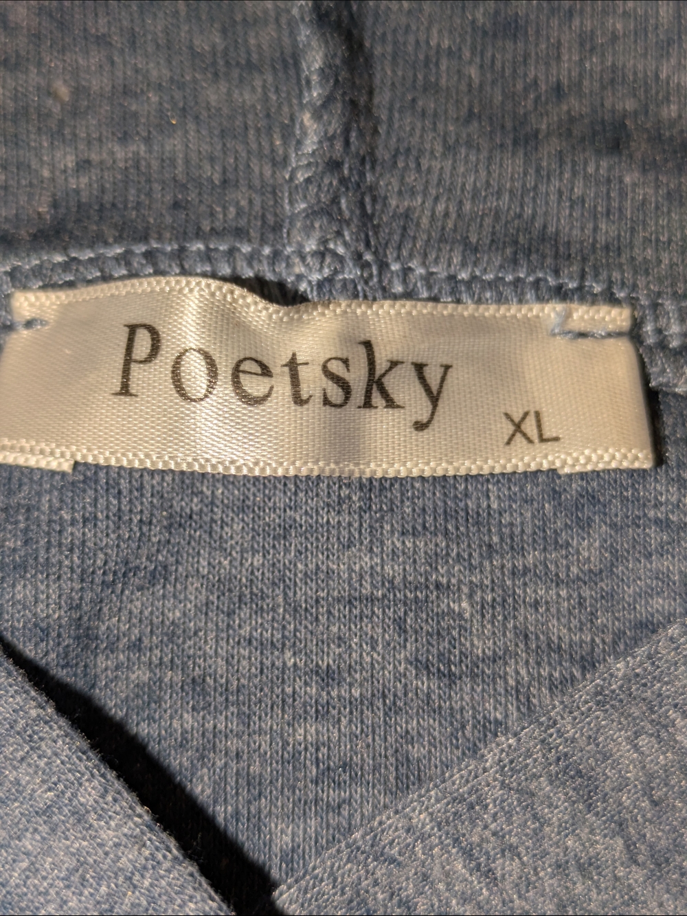 Poetsky XL Blue Oversized Dolman Sleeve V Neck Lightweight Hoodie - Picture 3 of 11